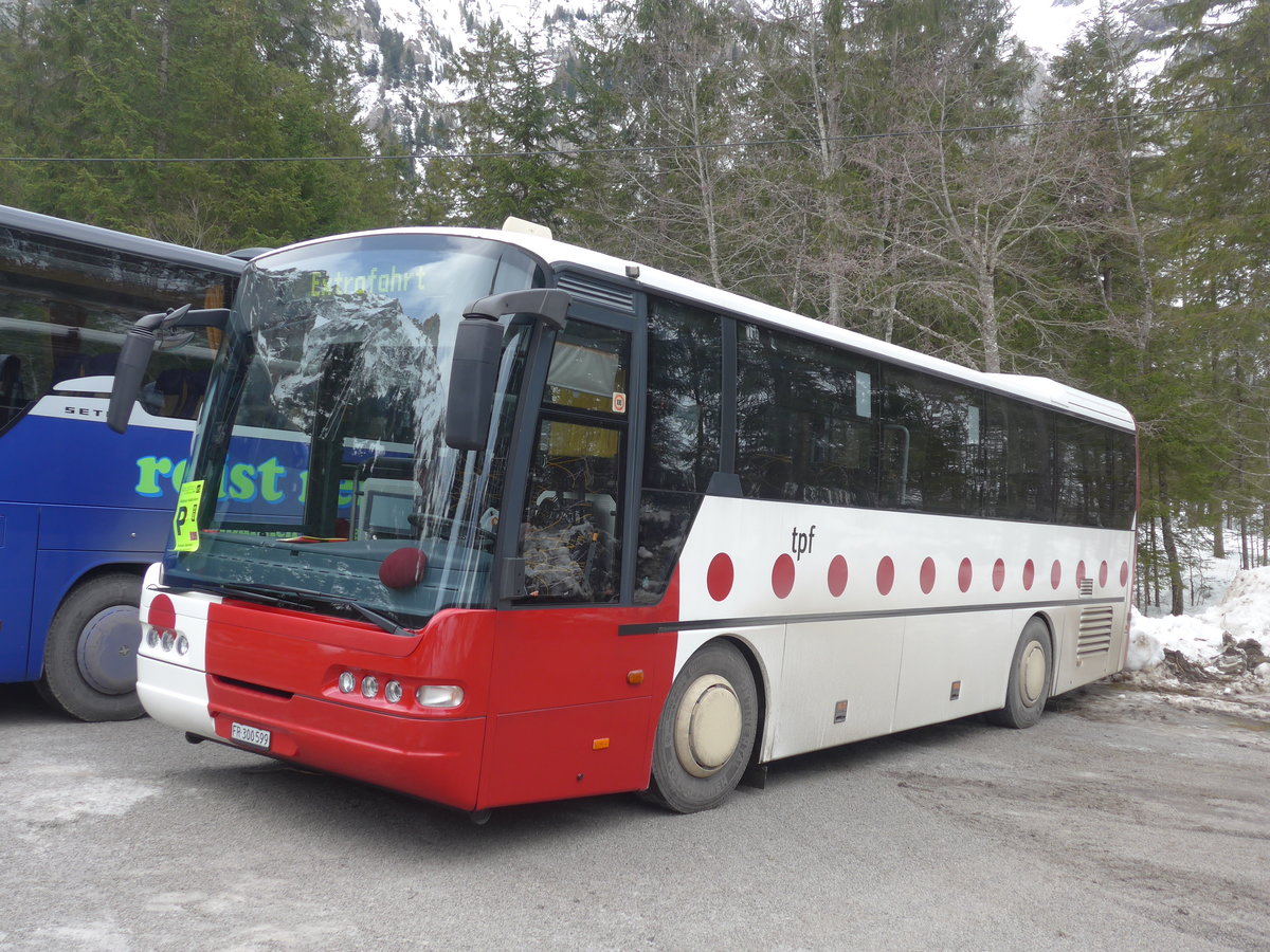 (187'797) - Wieland, Murten - Nr. 29/FR 300'599 - Neoplan (ex Mark, Andeer; ex P 25'166; ex Mark, Andeer) am 7. Januar 2018 in Adelboden, Unter dem Birg