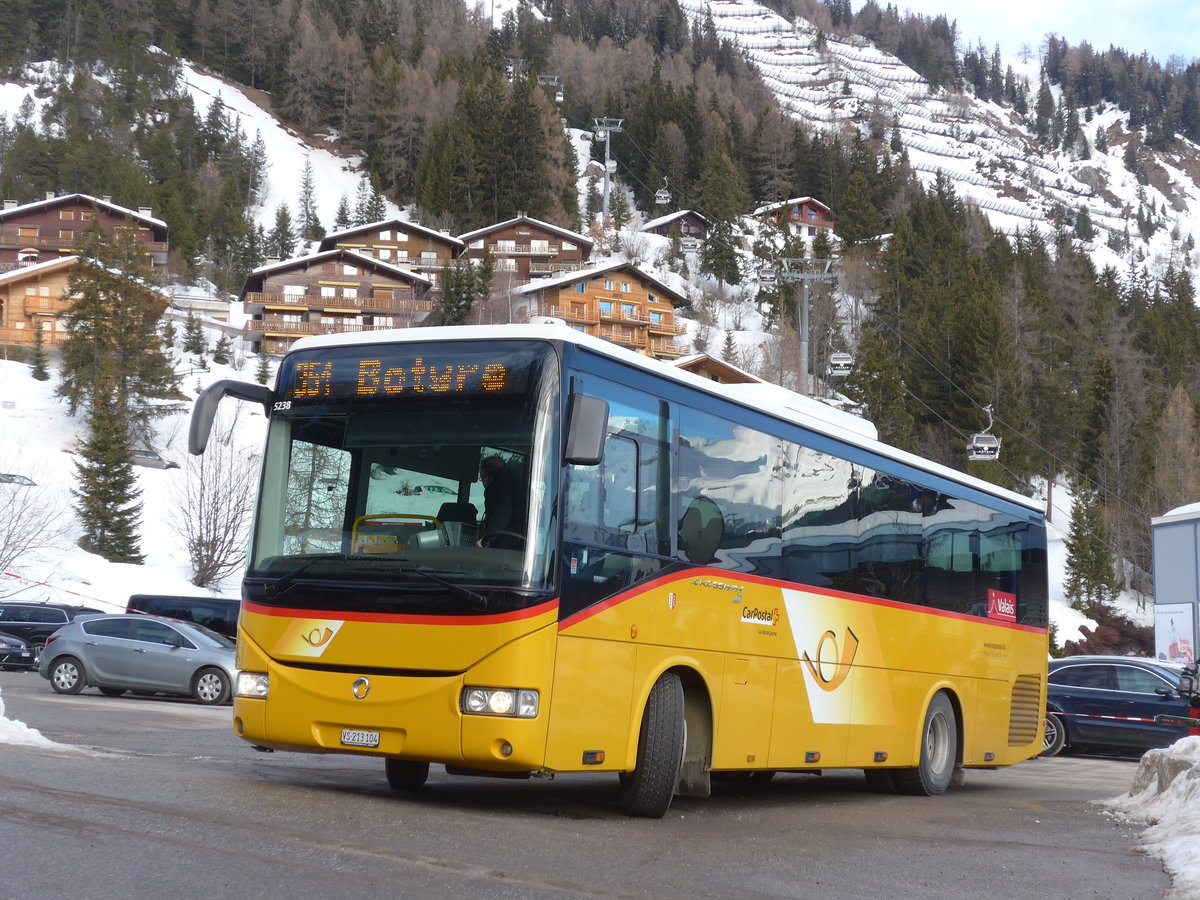 (187'910) - Buchard, Leytron - VS 213'104 - Irisbus am 14. Januar 2018 in Anzre, Tlcabine