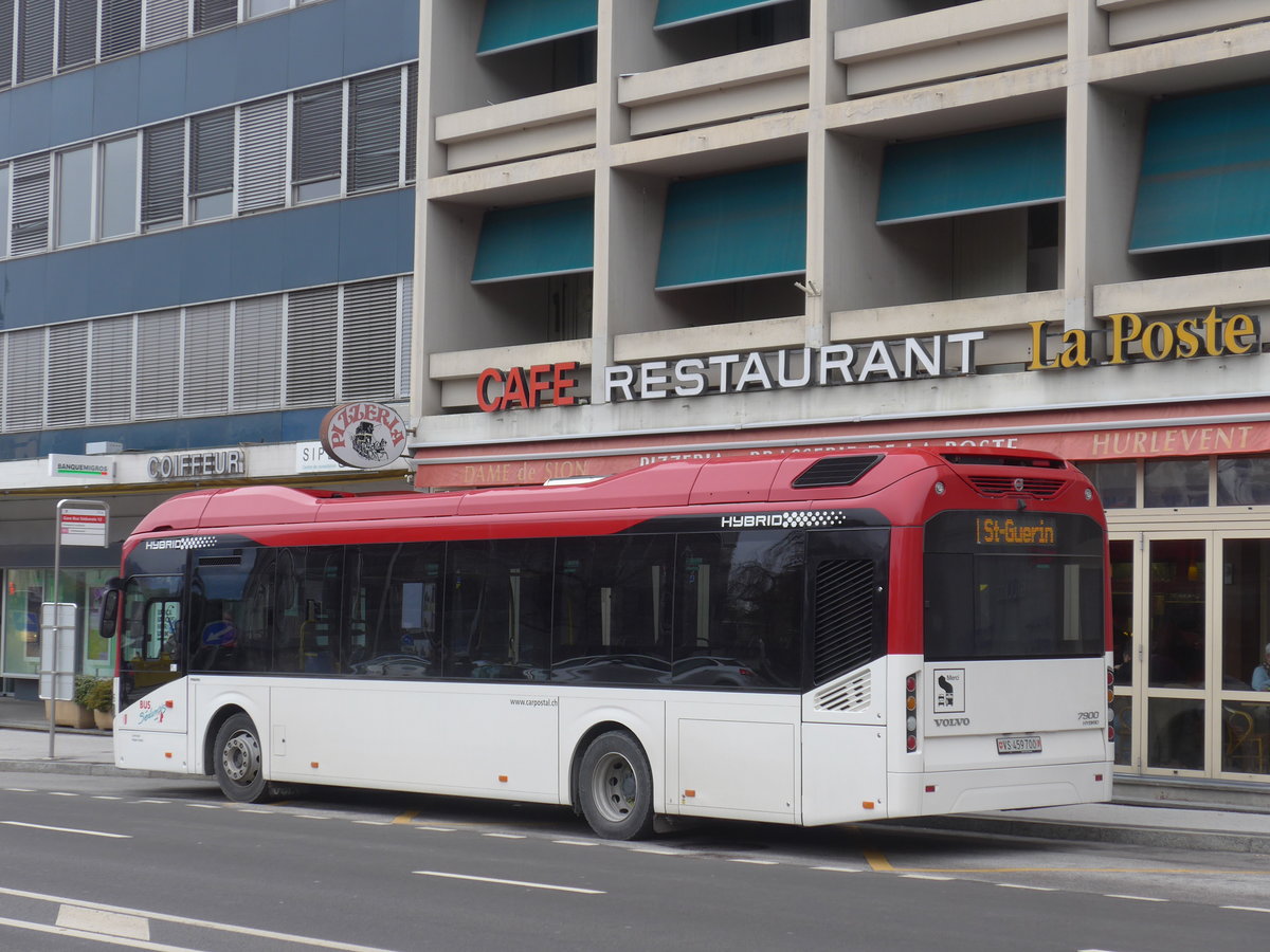 (188'023) - PostAuto Wallis - Nr. 76/VS 459'700 - Volvo am 20. Januar 2018 beim Bahnhof Sion