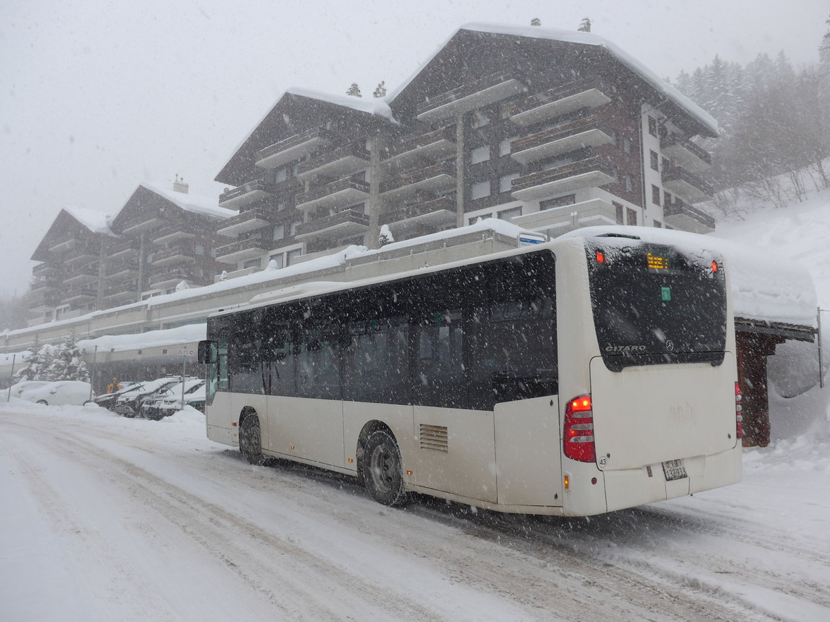 (188'059) - Interbus, Yverdon - Nr. 43/VS 132'933 - Mercedes (ex Regionalverkehr Kurhessen, D-Kassel) am 20. Januar 2018 in Les Collons, Office Tourisme (Einsatz Theytaz)