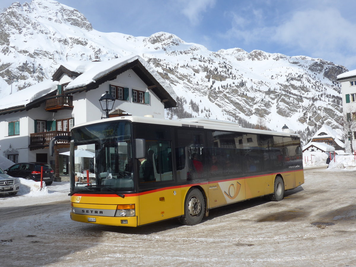 (188'129) - PostAuto Graubnden - GR 160'388 - Setra am 3. Februar 2018 in Sils-Maria, Post