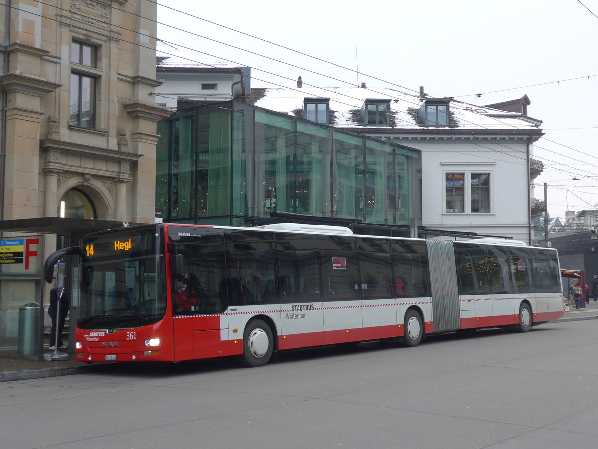 (188'323) - SW Winterthur - Nr. 361/ZH 473'361 - MAN am 8. Februar 2018 beim Hauptbahnhof Winterthur