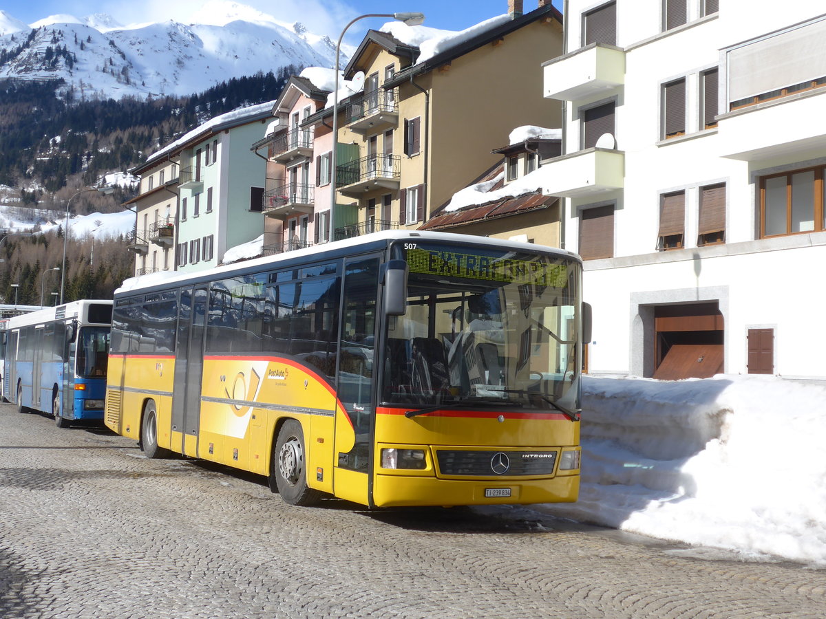 (188'596) - Marchetti, Airolo - TI 239'834 - Mercedes (ex AVG Meiringen Nr. 70) am 14. Februar 2018 beim Bahnhof Airolo