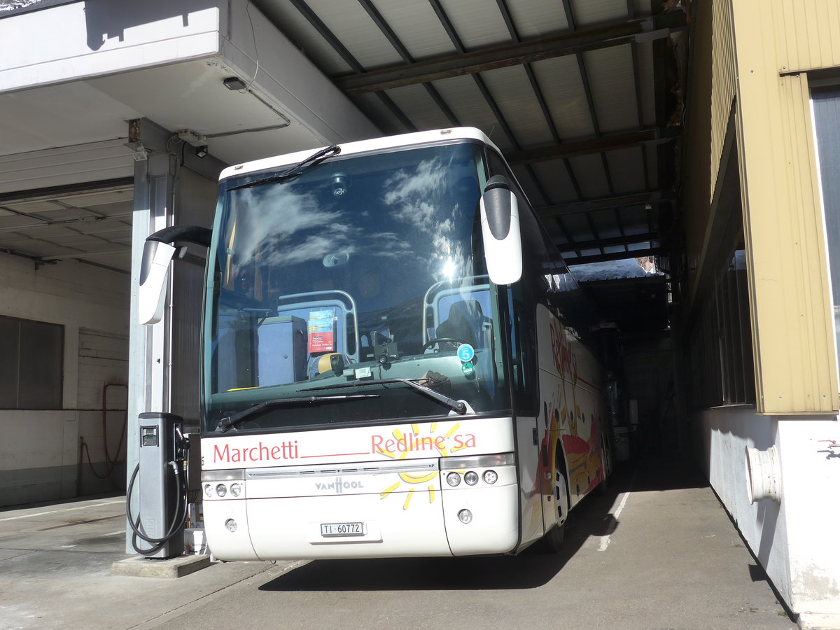 (188'612) - Marchetti, Airolo - TI 60'772 - Van Hool am 14. Februar 2018 in Airolo, Garage