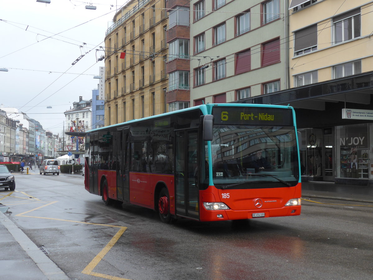 (188'699) - VB Biel - Nr. 185/BE 654'185 - Mercedes am 15. Februar 2018 beim Bahnhof Biel