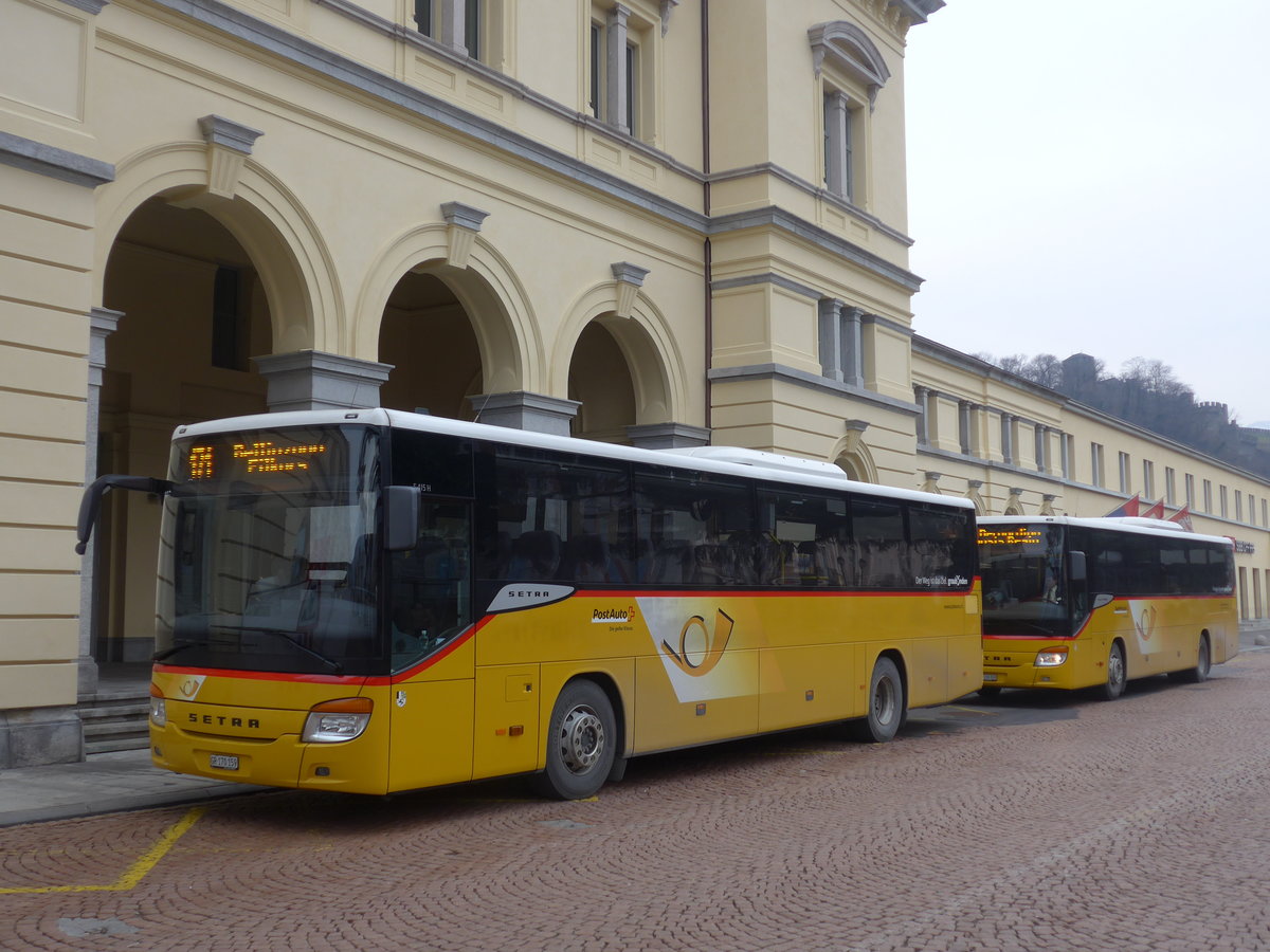 (188'857) - PostAuto Graubnden - GR 170'159 - Setra am 17. Februar 2018 beim Bahnhof Bellinzona