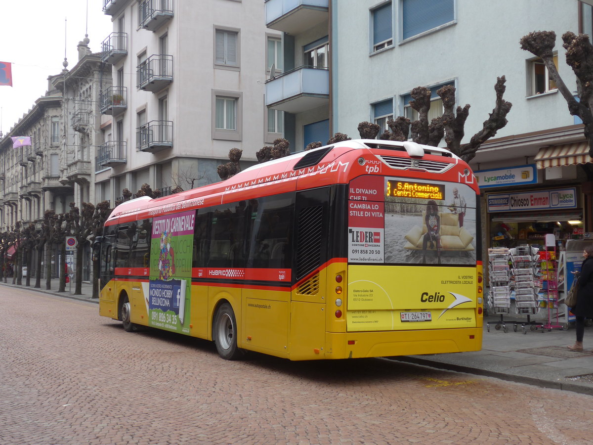 (188'861) - AutoPostale Ticino - TI 264'797 - Volvo am 17. Februar 2018 beim Bahnhof Bellinzona