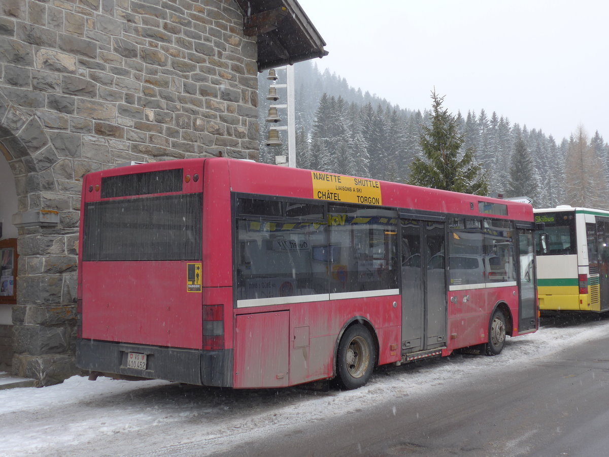 (188'986) - Tlmorgins, Morgins - VS 410'452 - MAN/Berkhof (ex Dysli, Bern Nr. 467; ex Bernmobil, Bern Nr. 452) am 3. Mrz 2018 in Morgins, Place d'Eglise