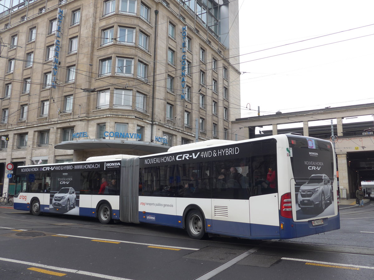 (189'135) - TPG Genve - Nr. 1182/GE 960'932 - Mercedes am 12. Mrz 2018 beim Bahnhof Genve