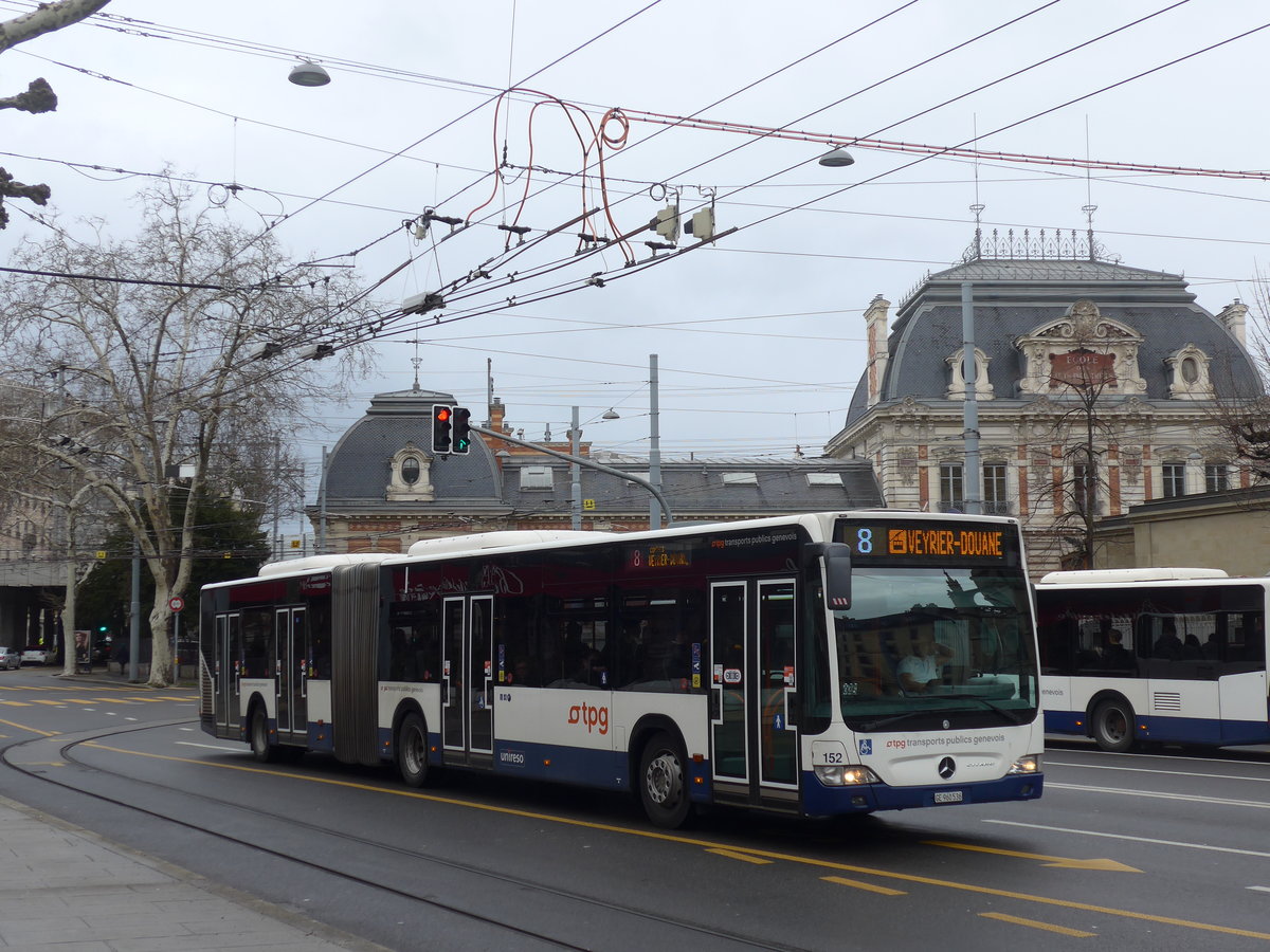 (189'152) - TPG Genve - Nr. 152/GE 960'536 - Mercedes am 12. Mrz 2018 in Genve, Place des Vingt-Deux-Cantons