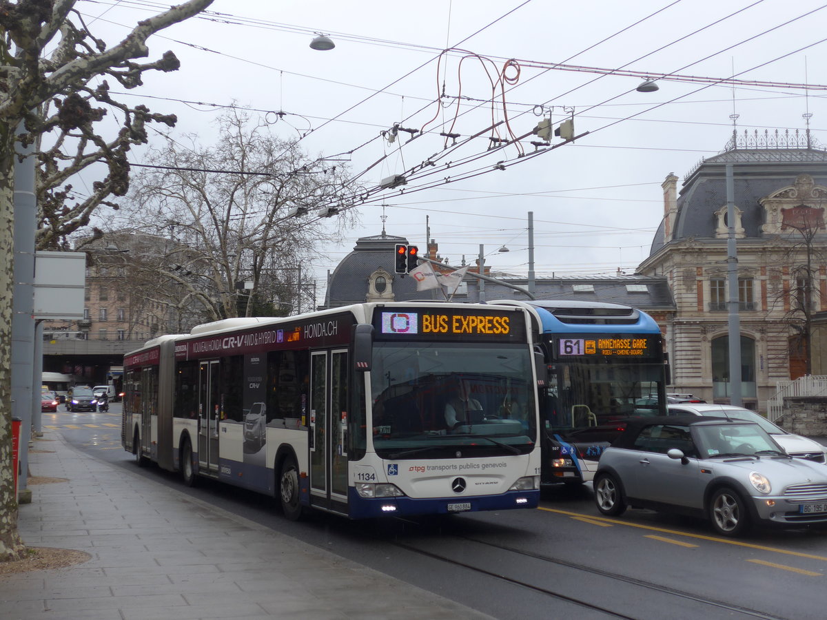 (189'162) - TPG Genve - Nr. 1134/GE 960'884 - Mercedes am 12. Mrz 2018 in Genve, Place des Vingt-Deux-Cantons