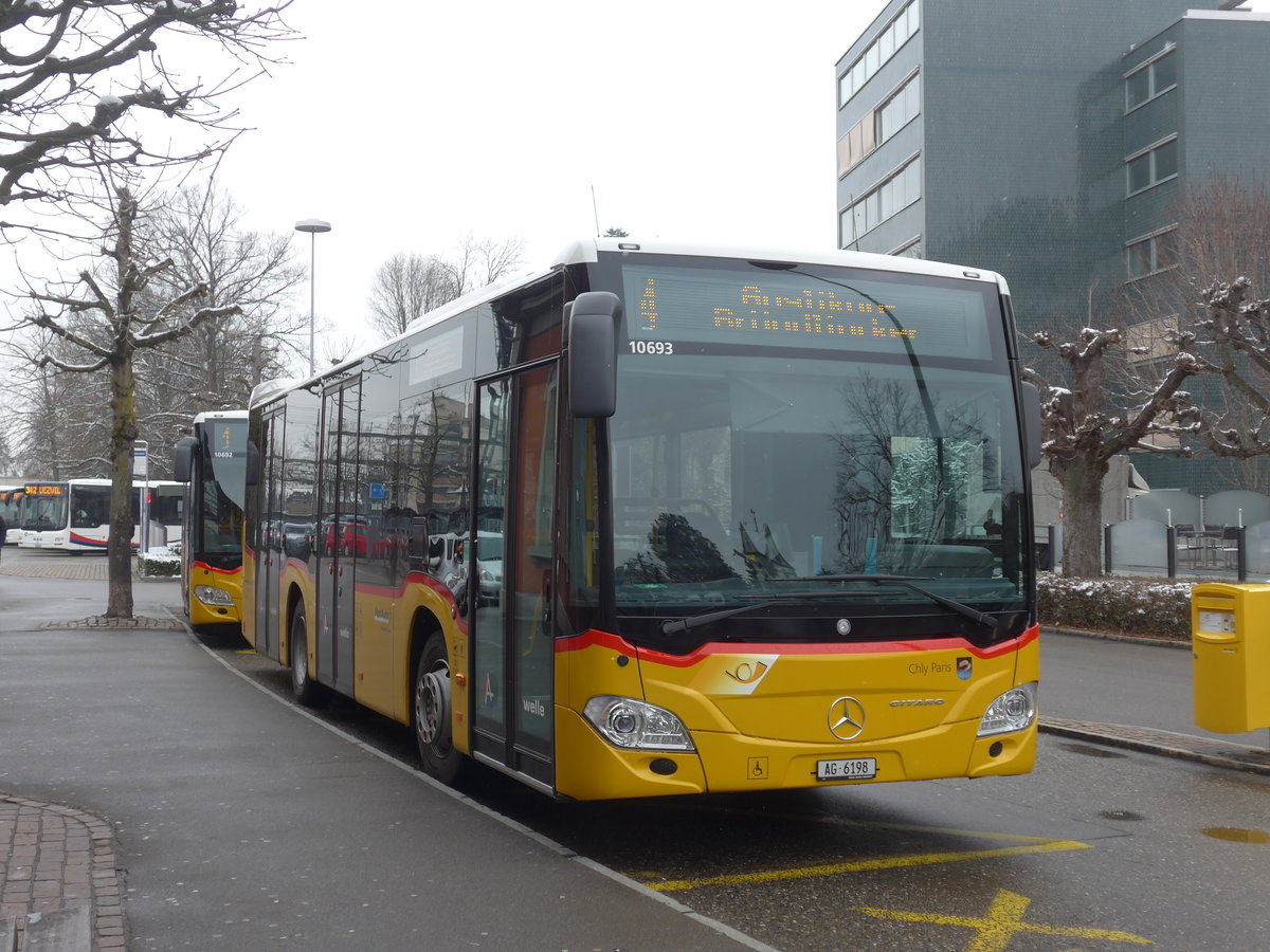 (189'501) - Geissmann, Hgglingen - AG 6198 - Mercedes am 19. Mrz 2018 beim Bahnhof Wohlen