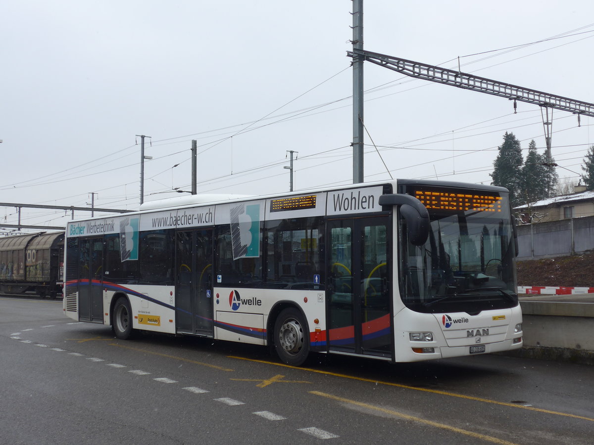 (189'518) - Geissmann, Hgglingen - AG 208'685 - MAN am 19. Mrz 2018 beim Bahnhof Wohlen