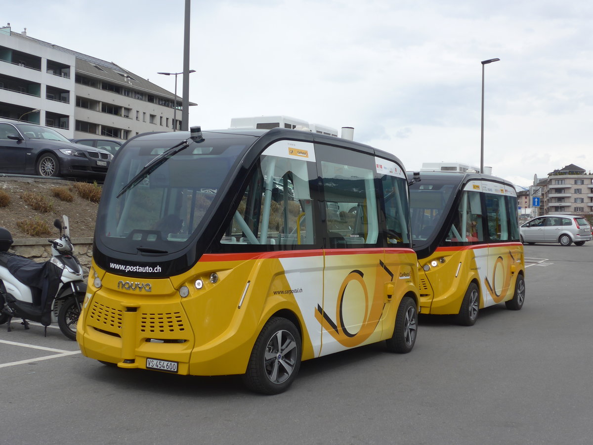 (189'766) - PostAuto Wallis - VS 454'600 - Navya am 30. Mrz 2018 beim Bahnhof Sion