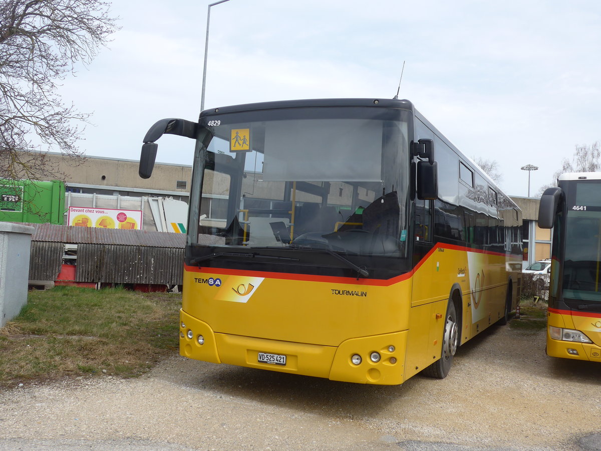 (189'954) - CarPostal Ouest - VD 525'421 - Temsa am 2. April 2018 in Yverdon, Garage