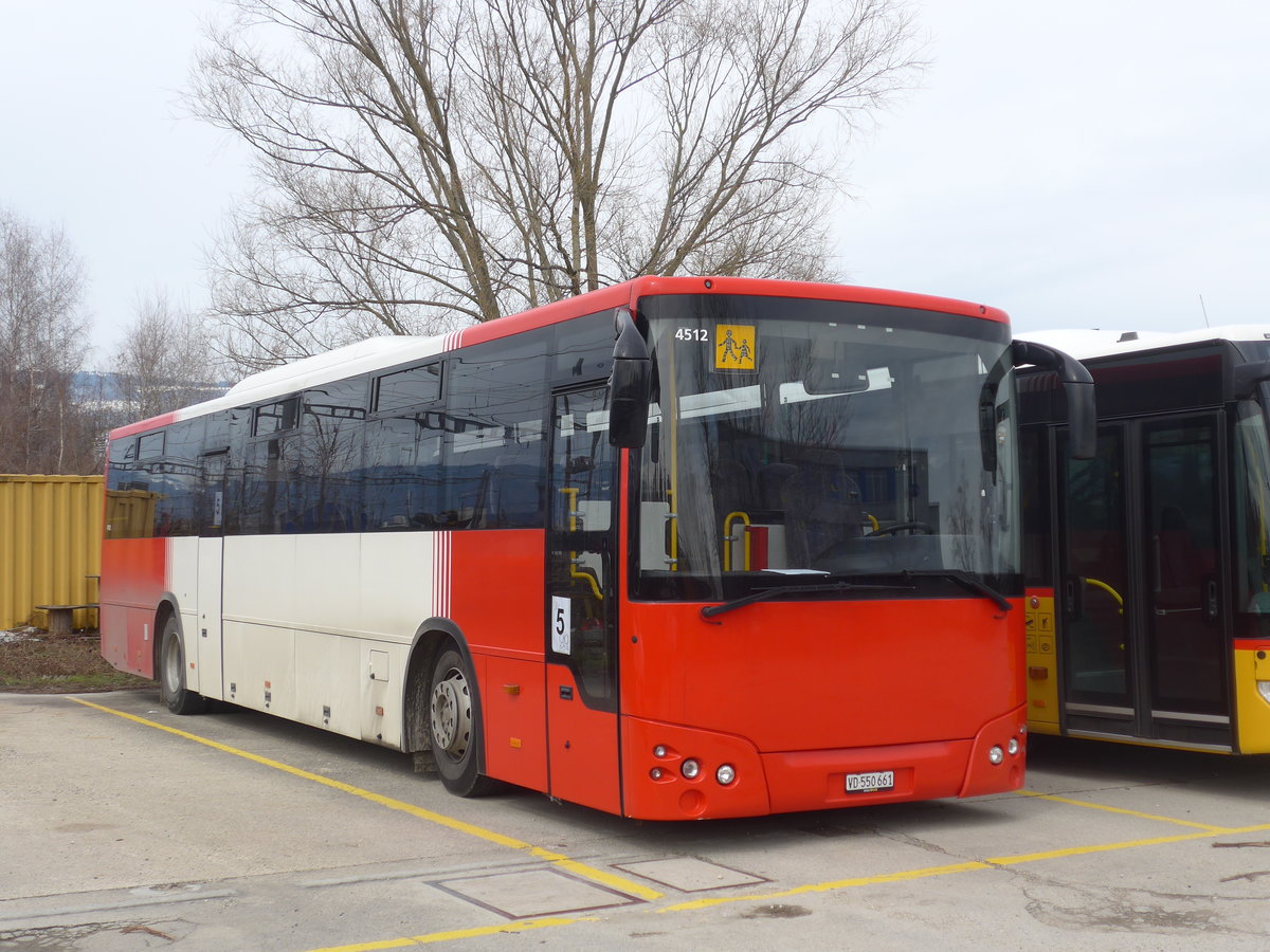 (189'960) - CarPostal Ouest - VD 550'661 - Temsa (ex TMR Martigny Nr. 135) am 2. April 2018 in Yverdon, Garage