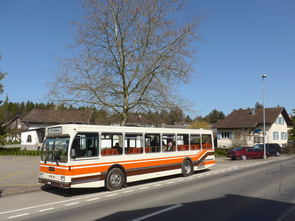 (190'071) - Wegmller, Mnsingen - BE 399'675 - FBW/R&J (ex Bamert, Wollerau) am 7. April 2018 in Kernenried, Gasthof Lwen