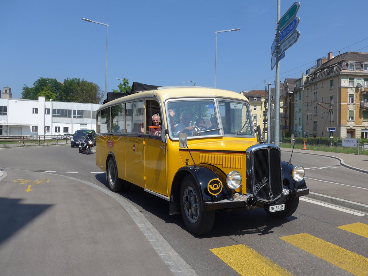 (192'745) - Baumgartner, Horn - Nr. 1/SG 73'505 - Berna/Saurer (ex Chiesa, Minusio) am 5. Mai 2018 in Arbon, Stickereistrasse