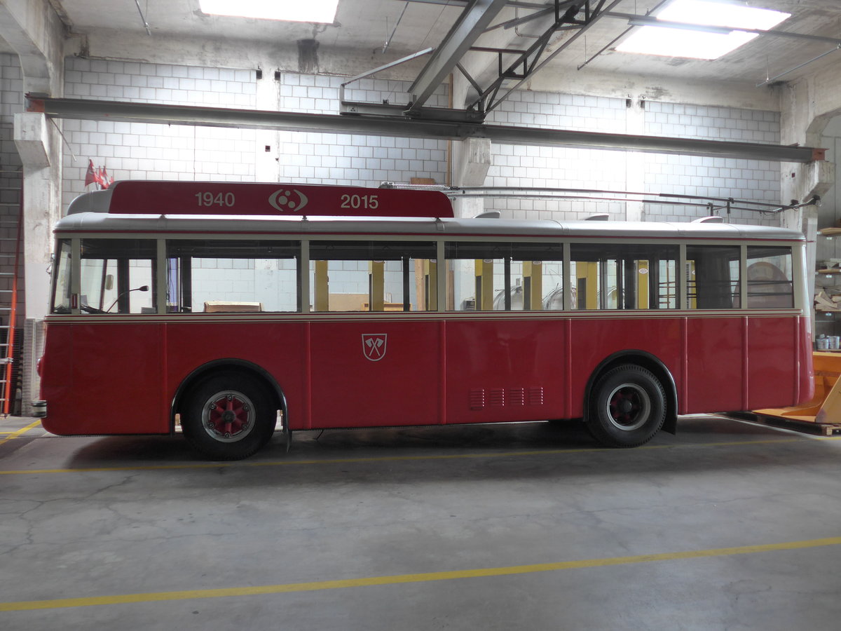 (192'825) - VB Biel - Nr. 21 - Berna/Hess Trolleybus am 6. Mai 2018 in Biel, Depot