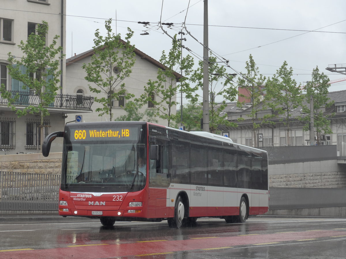 (192'949) - SW Winterthur - Nr. 232/ZH 725'232 - MAN am 10. Mai 2018 beim Hauptbahnhof Winterthur