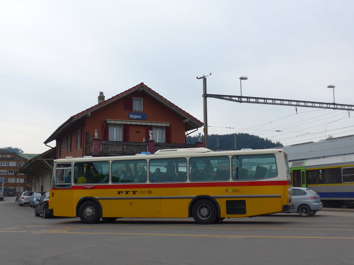 (193'657) - Bernair, Mnsingen - BE 651'182 - Saurer/Tscher (ex Schebath, Lauerz; ex Albin, Fllanden; ex Heim, Flums) am 3. Juni 2018 beim Bahnhof Biglen