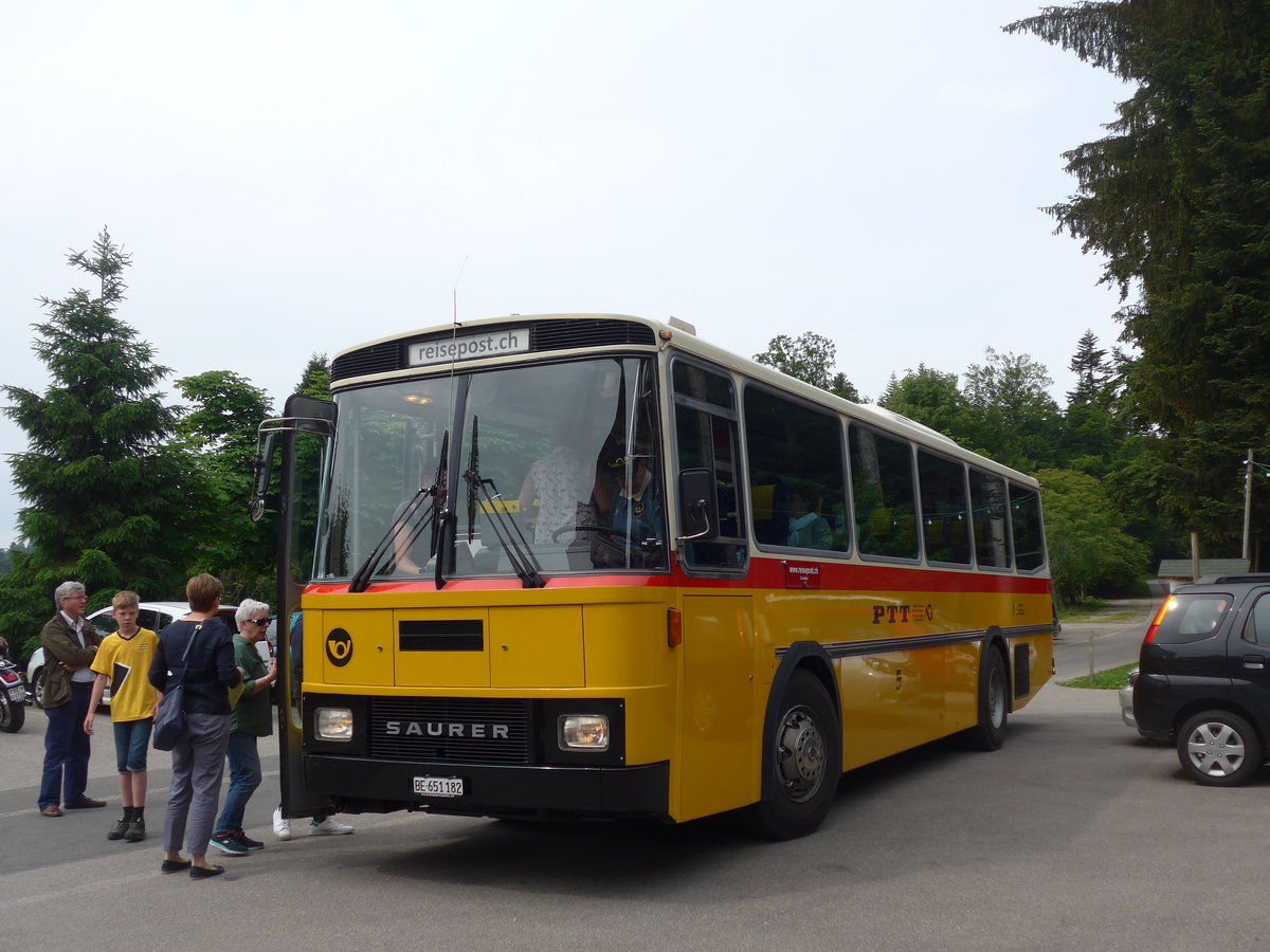 (193'661) - Bernair, Mnsingen - BE 651'182 - Saurer/Tscher (ex Schebath, Lauerz; ex Albin, Fllanden; ex Heim, Flums) am 3. Juni 2018 in Waldhusern, Kurhaus 