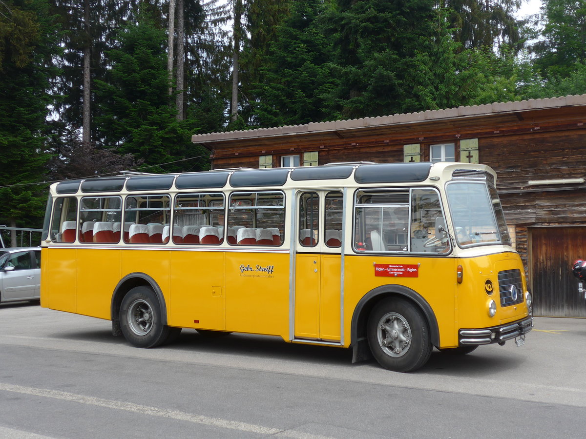 (193'691) - Streiff, Gelterkinden - AG 306'557 - Saurer/Gangloff (ex Oldie-Tours Zrisee, Wollerau; ex OTAG, Wald; ex Leibundgut, Obergoldbach; ex Krebs, Belpberg) am 3. Juni 2018 in Waldhusern, Kurhaus