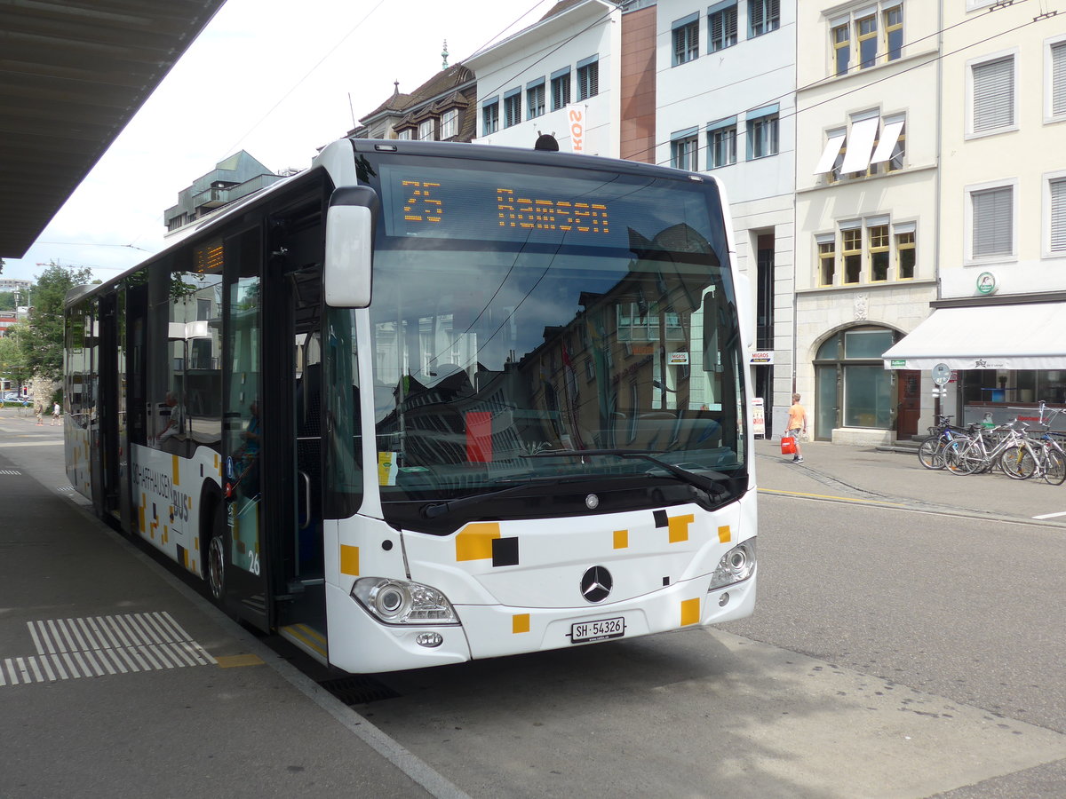 (193'992) - SB Schaffhausen - Nr. 26/SH 54'326 - Mercedes am 10. Juni 2018 beim Bahnhof Schaffhausen