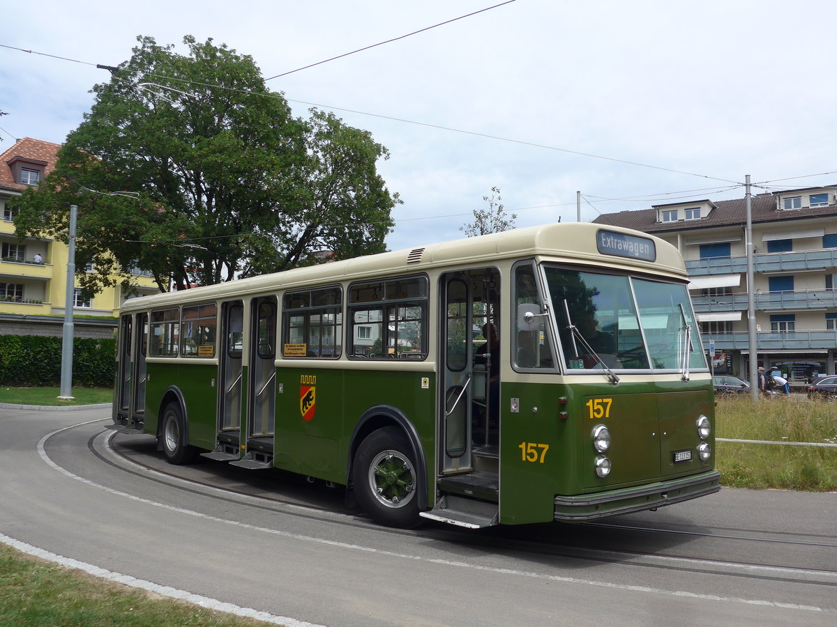 (194'350) - SVB Bern (Bernmobil historique) - Nr. 157/BE 113'157 - FBW/Gangloff am 24. Juni 2018 in Bern, Weissenbhl