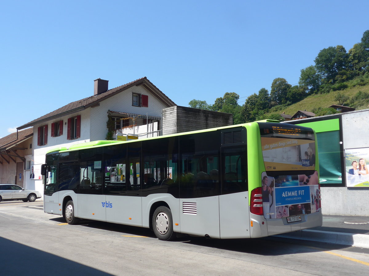 (194'490) - Busland, Burgdorf - Nr. 107/BE 737'107 - Mercedes am 1. Juli 2018 beim Bahnhof Oberdiessbach