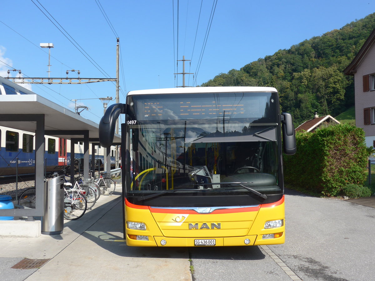 (194'528) - PostAuto Ostschweiz - SG 436'001 - MAN am 7. Juli 2018 beim Bahnhof Ziegelbrcke