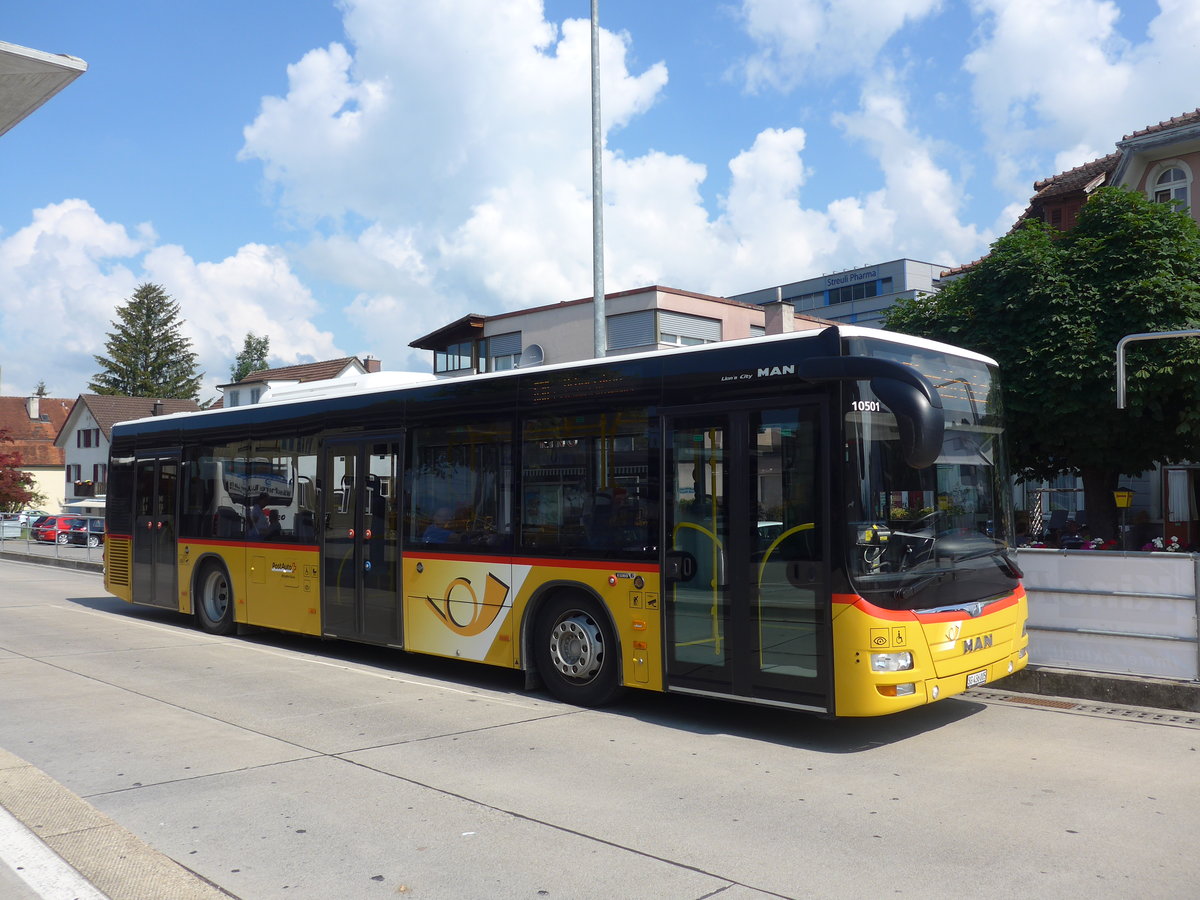 (194'539) - PostAuto Ostschweiz - SG 436'005 - MAN am 7. Juli 2018 beim Bahnhof Uznach