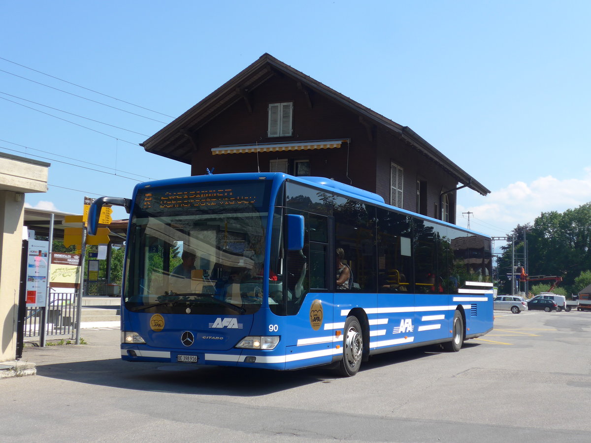 (194'668) - AFA Adelboden - Nr. 90/BE 398'916 - Mercedes am 9. Juli 2018 beim Bahnhof Wimmis