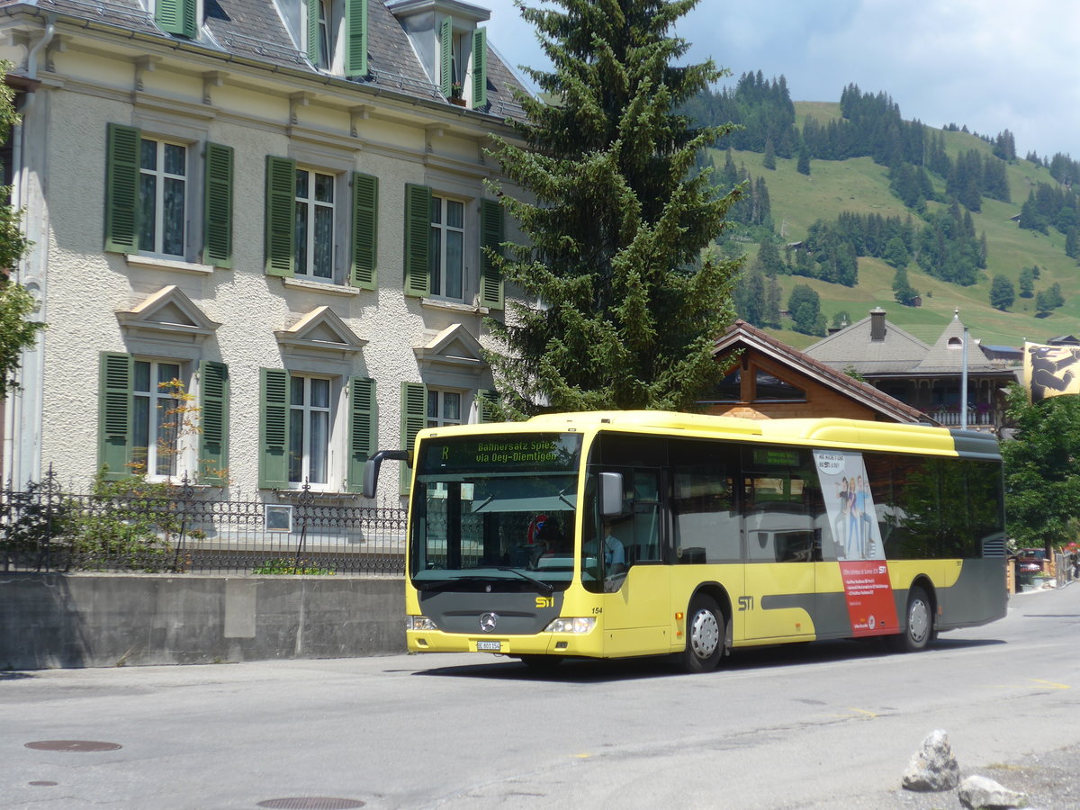 (194'683) - STI Thun - Nr. 154/BE 801'154 - Mercedes am 9. Juli 2018 beim Bahnhof Zweisimmen