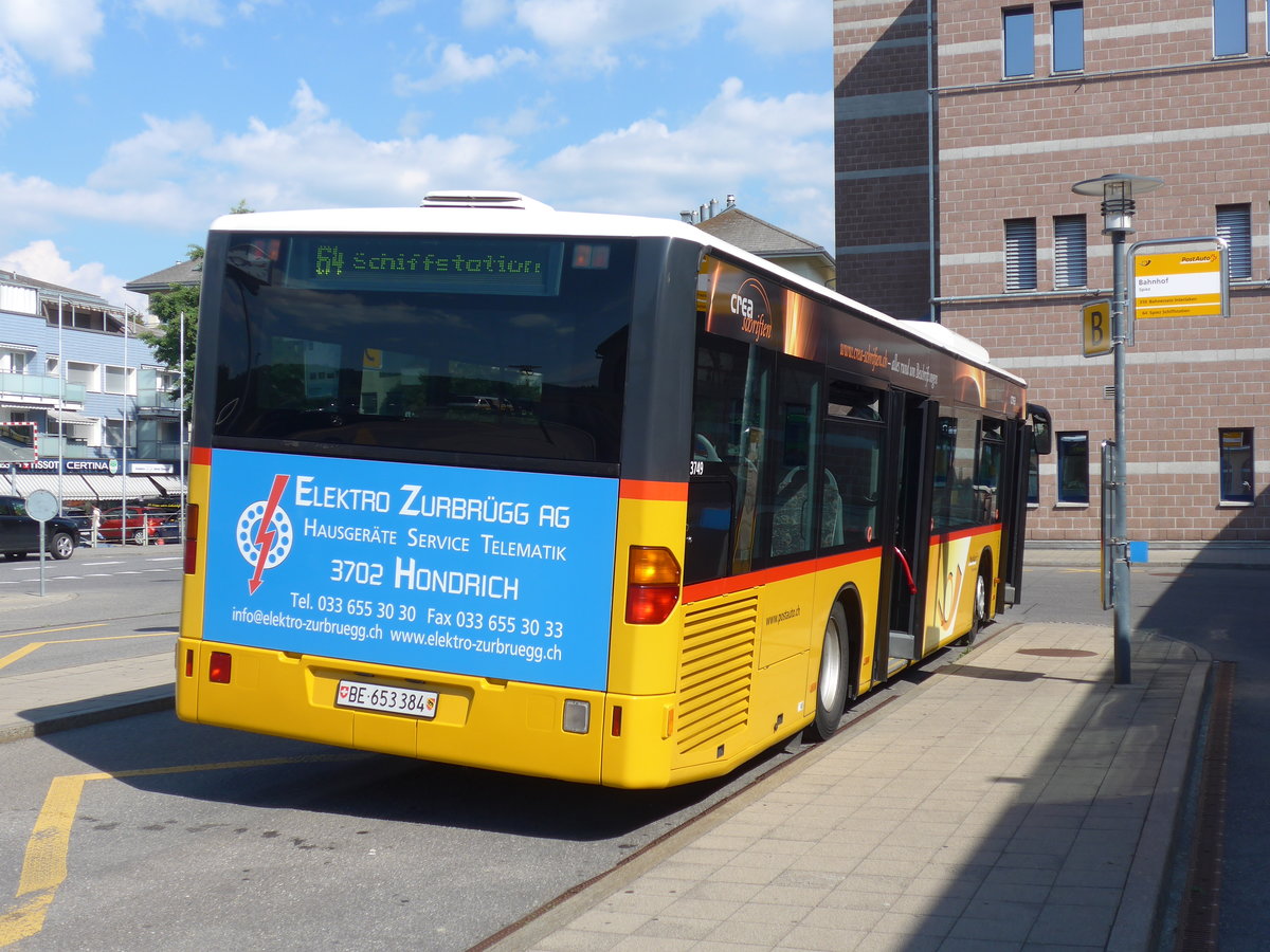 (194'731) - PostAuto Bern - BE 653'384 - Mercedes (ex Nr. 532; ex BE 610'544; ex BE 614'044) am 9. Juli 2018 beim Bahnhof Spiez