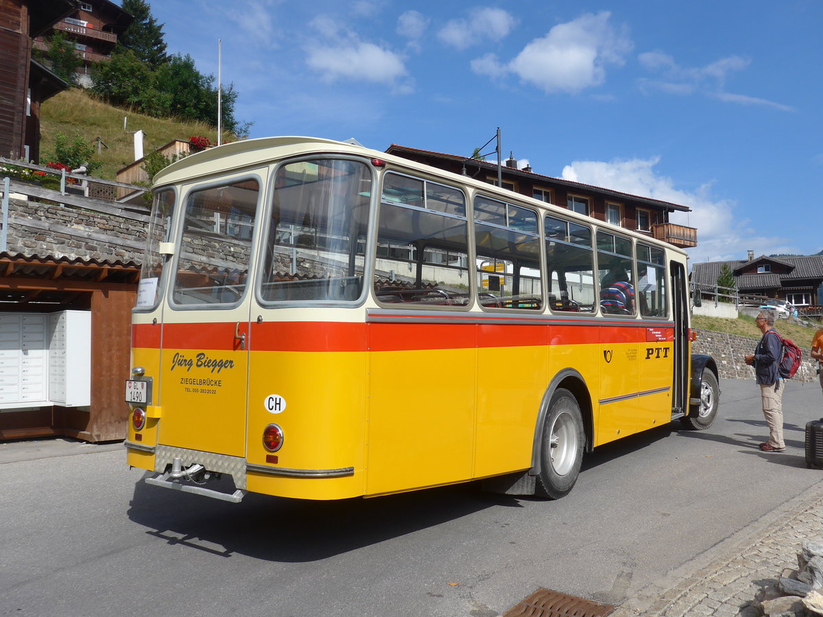 (194'810) - Biegger, Uster - Nr. 10/GL 1490 - Saurer/R&J (ex Sidler, Sempach) am 15. Juli 2018 in Tschiertschen, Kehrplatz