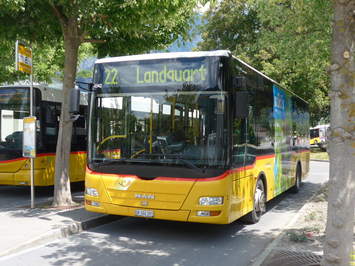 (194'855) - Gessinger, Bad Ragaz - GR 102'391 - MAN/Gppel am 15. Juli 2018 beim Bahnhof Bad Ragaz