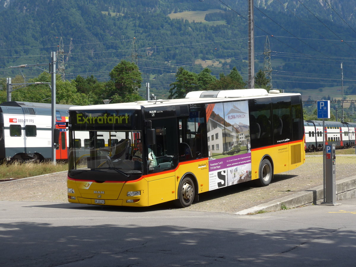 (194'857) - Gessinger, Bad Ragaz - GR 102'392 - MAN/Gppel am 15. Juli 2018 beim Bahnhof Bad Ragaz