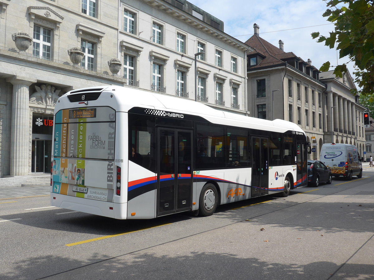 (195'084) - AAR bus+bahn, Aarau - Nr. 46/AG 8446 - Volvo am 23. Juli 2018 beim Bahnhof Aarau
