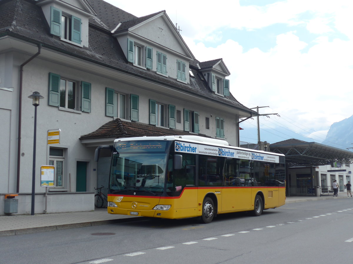 (196'081) - PostAuto Bern - BE 653'382 - Mercedes am 19. August 2018 beim Bahnhof Frutigen