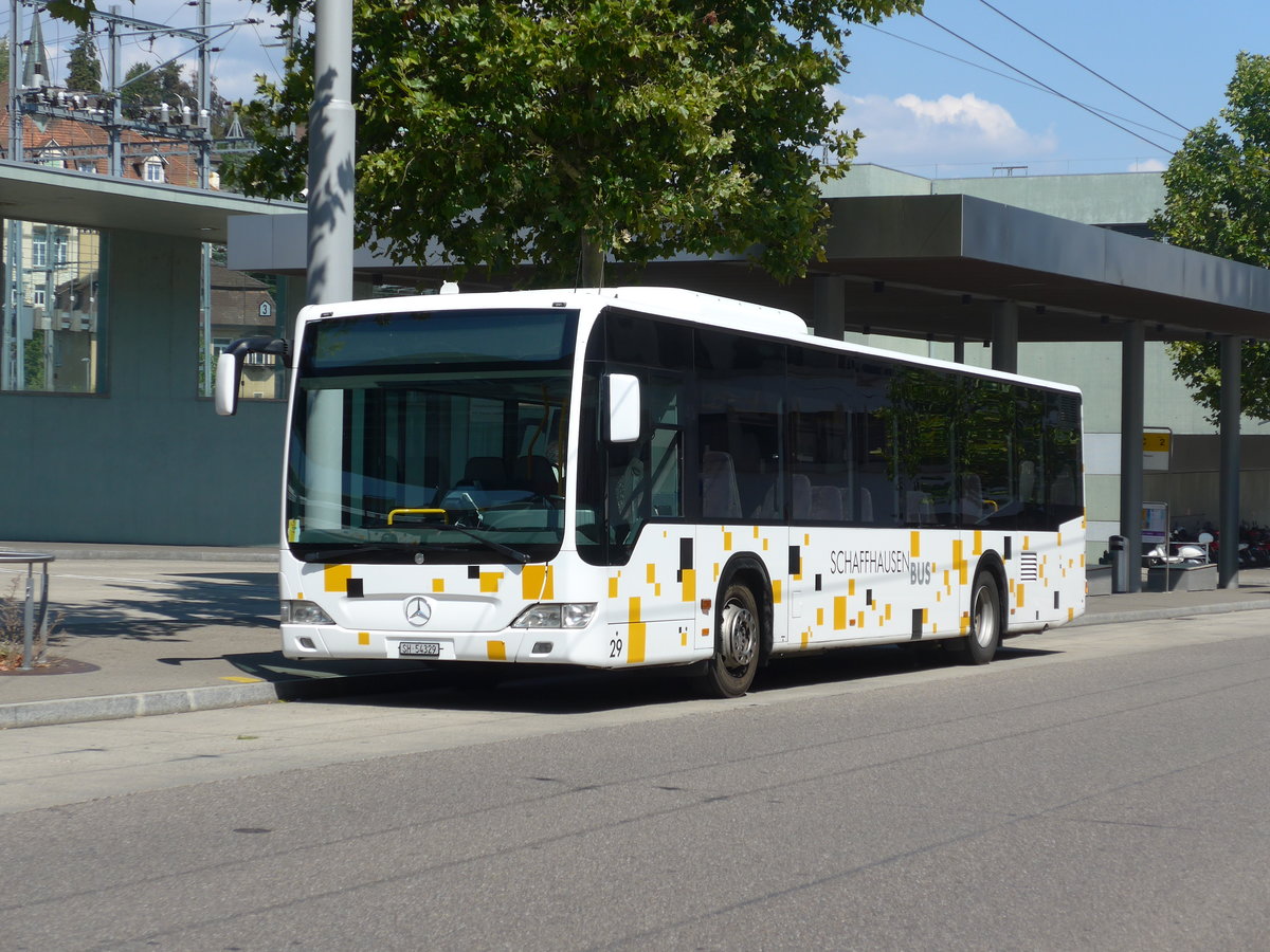 (196'097) - SB Schaffhausen - Nr. 29/SH 54'329 - Mercedes am 20. August 2018 beim Bahnhof Schaffhausen