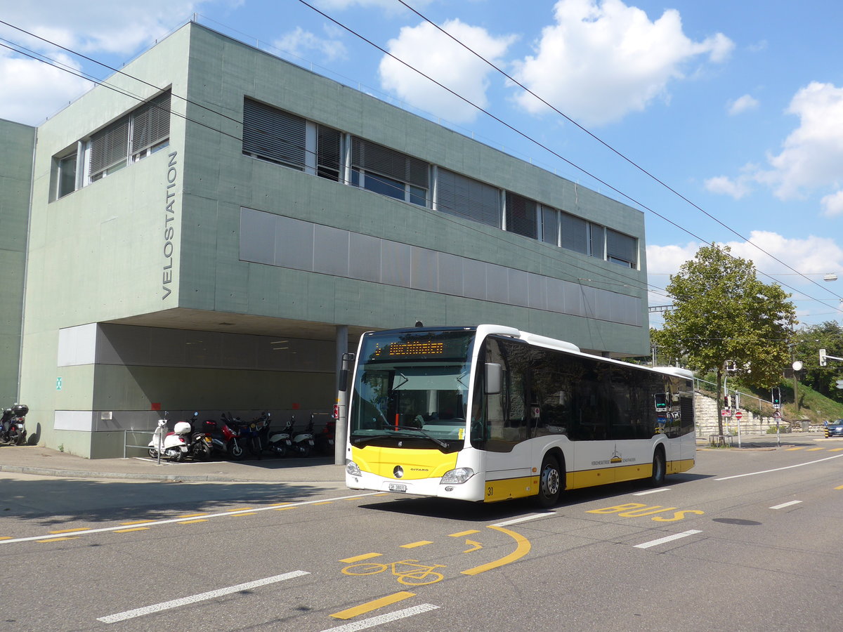 (196'149) - VBSH Schaffhausen - Nr. 31/SH 38'031 - Mercedes am 20. August 2018 beim Bahnhof Schaffhausen