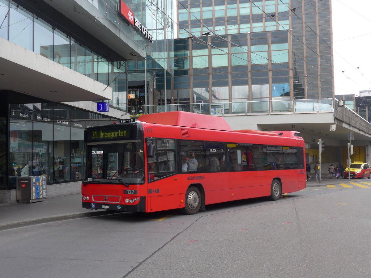 (196'405) - Bernmobil, Bern - Nr. 127/BE 624'127 - Volvo am 2. September 2018 beim Bahnhof Bern