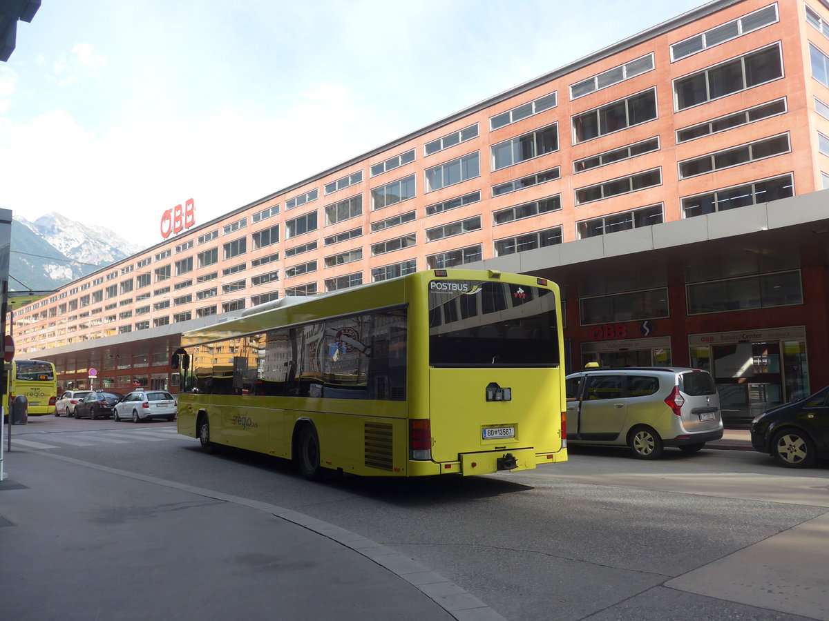 (196'705) - PostBus - BD 13'567 - Scania/Hess am 10. September 2018 beim Bahnhof Innsbruck