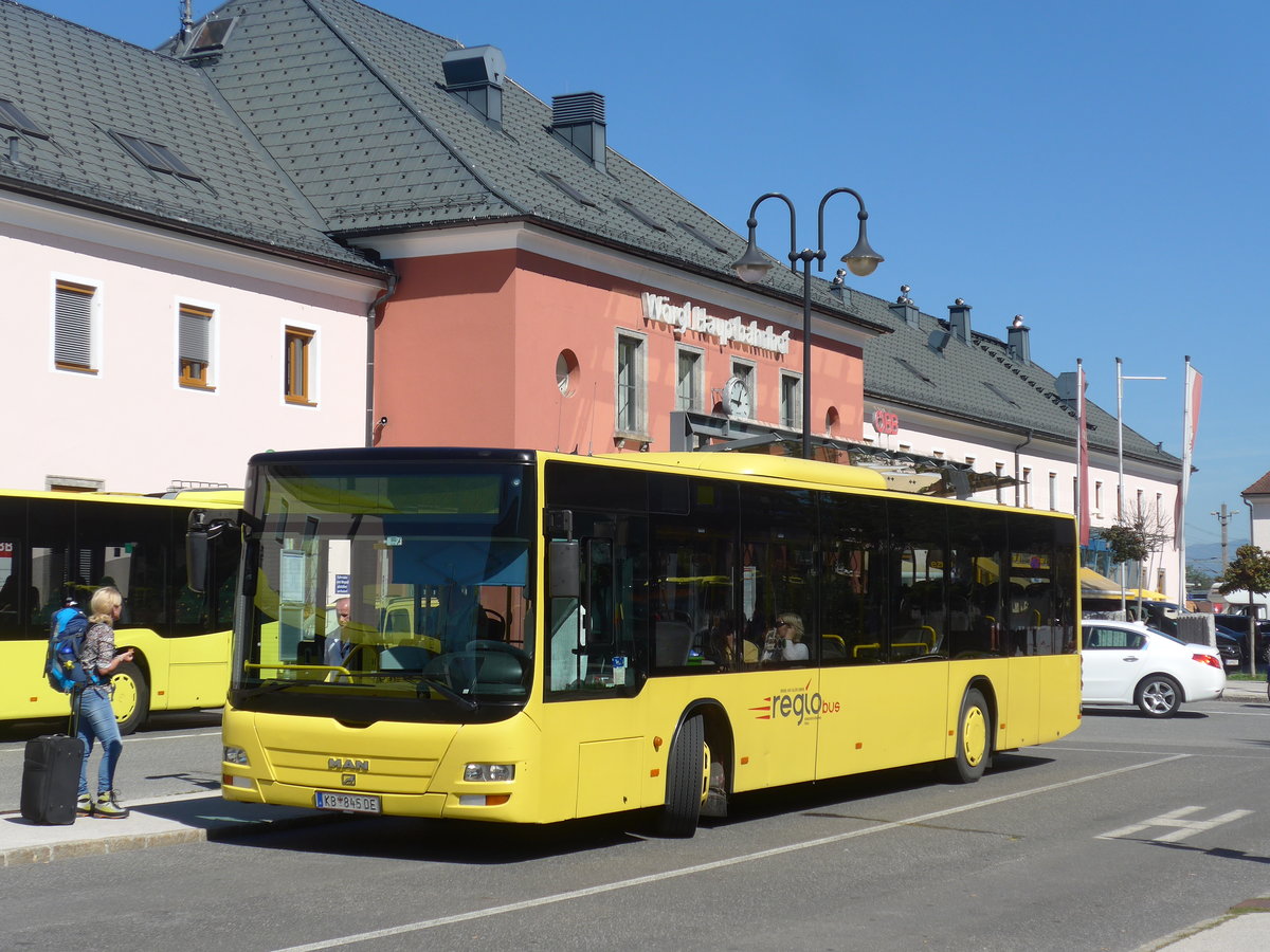 (196'960) - Schlechter, Brixen im Thale - KB 845 DE - MAN am 12. September 2018 beim Bahnhof Wrgl