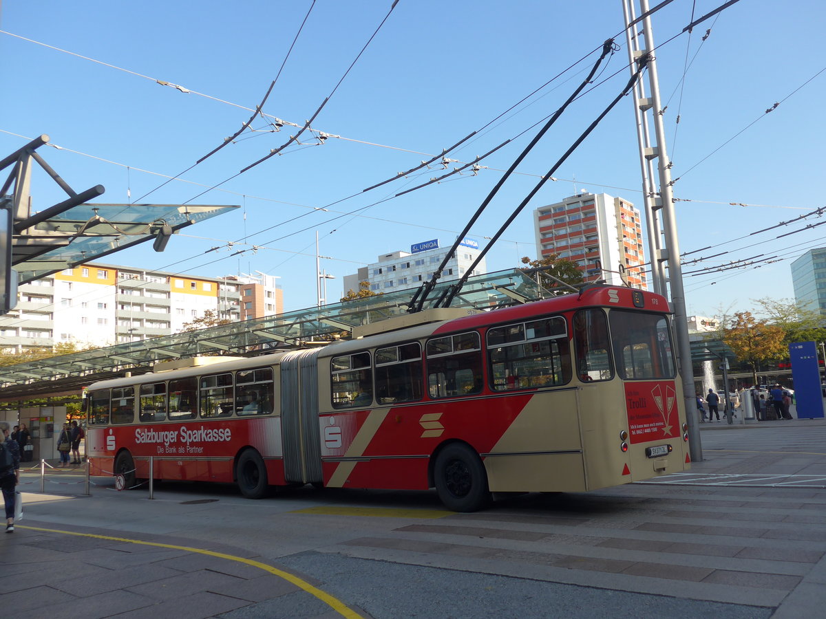 (197'054) - SSV Salzburg (POS) - Nr. 178/S 371 JL - Grf&Stift Gelenktrolleybus am 13. September 2018 beim Bahnhof Salzburg