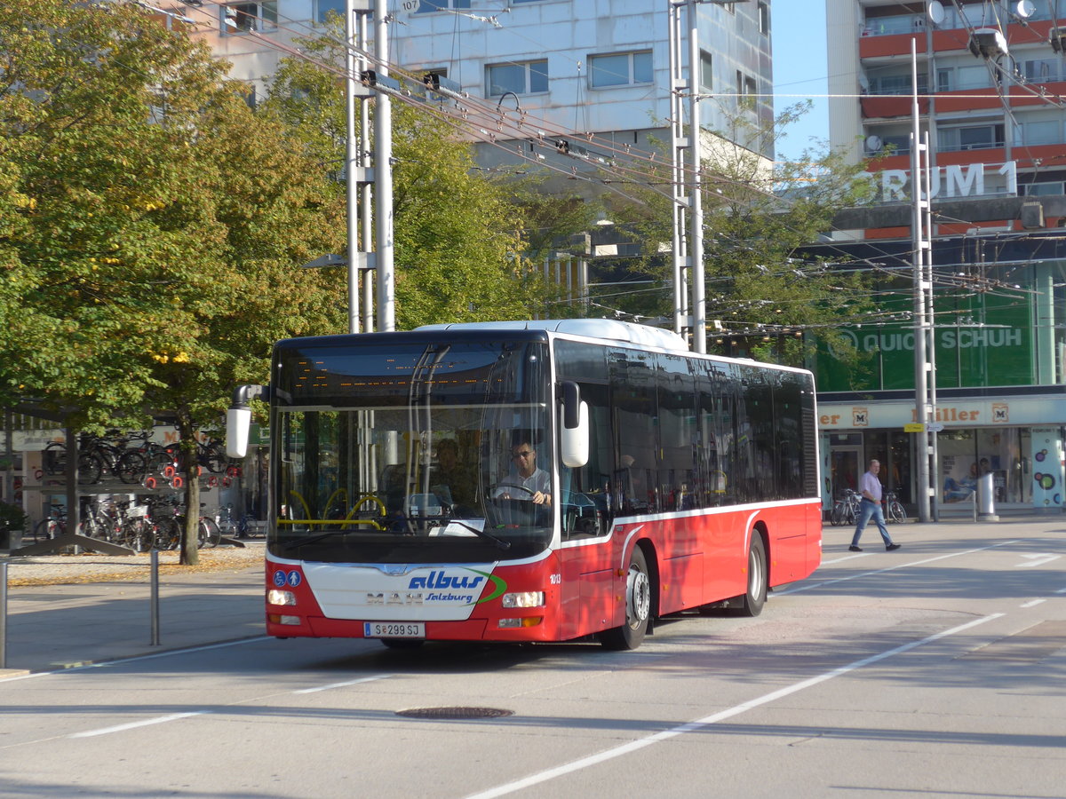 (197'076) - Albus, Salzburg - Nr. L1013/S 299 SJ - MAN am 13. September 2018 beim Bahnhof Salzburg