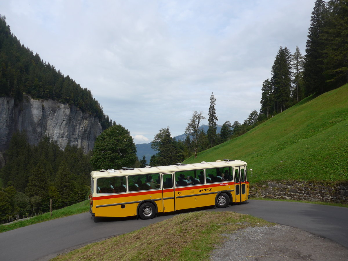 (197'765) - Schmid, Thrishaus - BE 26'206 - Saurer/Tscher (ex P 24'244) am 16. September 2018 in Meiringen, Scheideggstrasse