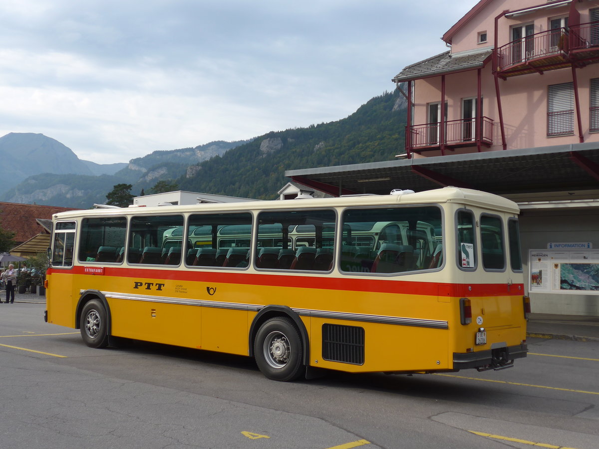 (197'853) - Schmid, Thrishaus - BE 26'206 - Saurer/Tscher (ex P 24'244) am 16. September 2018 in Meiringen, Postautostation