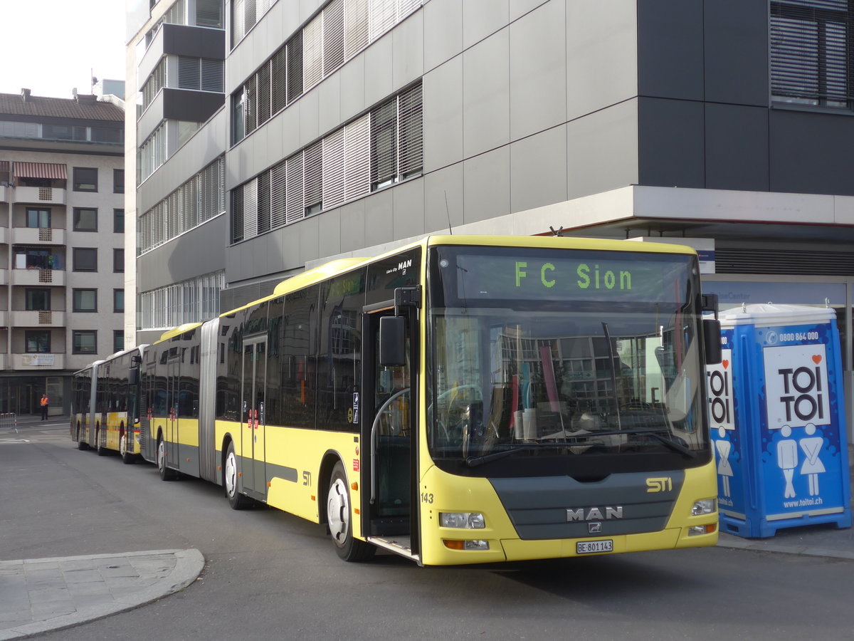 (197'909) - STI Thun - Nr. 143/BE 801'143 - MAN am 22. September 2018 in Thun, Rampenstrasse